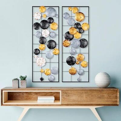 Wallity Ręcznie malowane, dekoracyjne metalowe akcesoria ścienne (2 sztuki), 32 x 92 x 4 cm 100% metal, unikalne warianty kolorystyczne, idealne do dekoracji domu i ekspozycji artystycznych Wallity Ręcznie malowane, dekoracyjne metalowe akcesoria ścienne (2 sztuki), 32 x 92 x 4 cm 100% metal, unikalne warianty kolorystyczne, idealne do dekoracji domu i ekspozycji artystycznych
