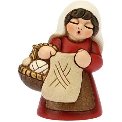 THUN - Donna Che Lavora a Maglia Variante Rossa - Czerwony - 6x5x8 cm - Figurka THUN - Donna Che Lavora a Maglia Variante Rossa - Czerwony - 6x5x8 cm - Figurka
