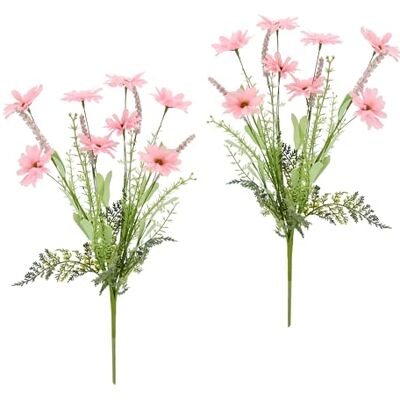 Flair Flower Sztuczny bukiet stokrotek zestaw 2 sztuk, 50 cm, bukiet stokrotek, jedwabne kwiaty, rumianek, sztuczne kwiaty, bukiet kwiatów, dekoracja stołu, różowy Flair Flower Sztuczny bukiet stokrotek zestaw 2 sztuk, 50 cm, bukiet stokrotek, jedwabne kwiaty, rumianek, sztuczne kwiaty, bukiet kwiatów, dekoracja stołu, różowy