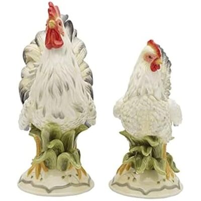Fitz and Floyd Fitz & Floyd Lantana figurka kogut i kura, zestaw 2 szt., wielokolorowa Fitz and Floyd Fitz & Floyd Lantana figurka kogut i kura, zestaw 2 szt., wielokolorowa