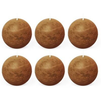 Spaas 6x Rustykalna świeca kulkowa 80 mm 24h karmelowa Spaas 6x Rustykalna świeca kulkowa 80 mm 24h karmelowa