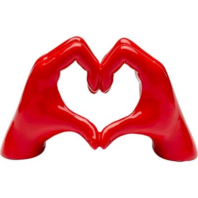 Kare Designerski obiekt dekoracyjny Heart Hands, czerwony, ręcznie wykonany, każdy egzemplarz jest unikatowy, dodatek, salon, dekoracja na regały lub kredensy, rzeźba, 12 x 20 x 8 cm (wys. x szer. x Kare Designerski obiekt dekoracyjny Heart Hands, czerwony, ręcznie wykonany, każdy egzemplarz jest unikatowy, dodatek, salon, dekoracja na regały lub kredensy, rzeźba, 12 x 20 x 8 cm (wys. x szer. x