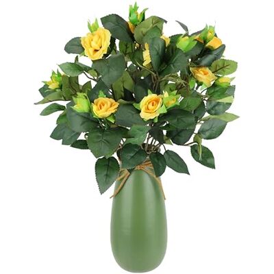 Flair Flower Sztuczny bukiet róż w wazonie, 38 cm, krzak róż, sztuczne kwiaty, bukiet, jedwabne kwiaty, bukiet kwiatów, dekoracja kwiatowa, sztuczna róża, ranunkulki, dekoracja ślubna Flair Flower Sztuczny bukiet róż w wazonie, 38 cm, krzak róż, sztuczne kwiaty, bukiet, jedwabne kwiaty, bukiet kwiatów, dekoracja kwiatowa, sztuczna róża, ranunkulki, dekoracja ślubna