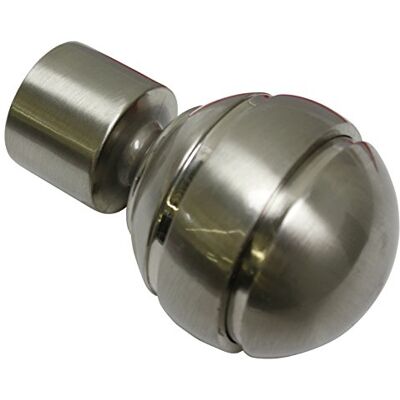 Gardinia Zaciski końcowe do karniszy, 2 x końcówka kulka, seria Chicago, metal, wygląd stali nierdzewnej, średnica 20 mm Gardinia Zaciski końcowe do karniszy, 2 x końcówka kulka, seria Chicago, metal, wygląd stali nierdzewnej, średnica 20 mm