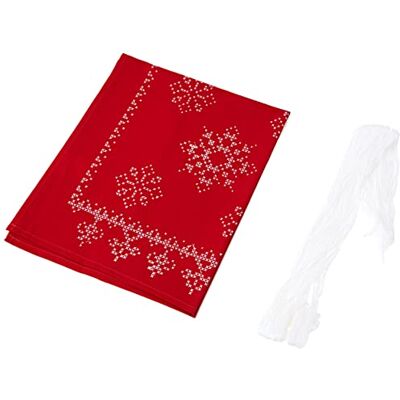 Vervaco Haft Krzyżykowy z Nadrukiem Zestaw do Haftu Bieżnika ŚWIĄTECZNA CZERWIEŃ Zestaw Kreatywny dla Dorosłych 30 x 105 cm DIY Dekoracja Świąteczna ze Zmywalnym Wzorem Cross Stitch Kit Vervaco Haft Krzyżykowy z Nadrukiem Zestaw do Haftu Bieżnika ŚWIĄTECZNA CZERWIEŃ Zestaw Kreatywny dla Dorosłych 30 x 105 cm DIY Dekoracja Świąteczna ze Zmywalnym Wzorem Cross Stitch Kit