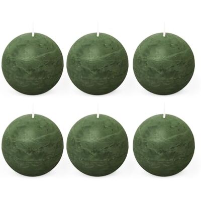 Spaas 6x Rustykalna świeca kulkowa 80 mm 24h ciemnozielona Spaas 6x Rustykalna świeca kulkowa 80 mm 24h ciemnozielona