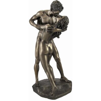 Veronese Design Brązzed Nude Lovers in a Passionate Embrace Sharing a Kiss statuetka Veronese Design Brązzed Nude Lovers in a Passionate Embrace Sharing a Kiss statuetka