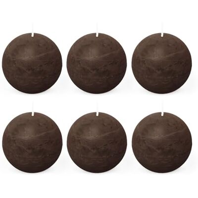 Spaas 6x Rustykalna świeca kulkowa 80 mm 24h ciemnobrązowa Spaas 6x Rustykalna świeca kulkowa 80 mm 24h ciemnobrązowa