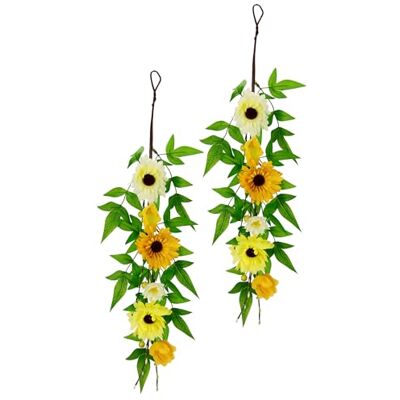 Flair Flower Wisząca girlanda ze sztucznych kwiatów gerbery, 50 cm, zestaw 2 szt., pnącze, roślina wisząca, sztuczna roślina, sztuczne kwiaty, stokrotki, stokrotki, na wesele, urodziny Flair Flower Wisząca girlanda ze sztucznych kwiatów gerbery, 50 cm, zestaw 2 szt., pnącze, roślina wisząca, sztuczna roślina, sztuczne kwiaty, stokrotki, stokrotki, na wesele, urodziny