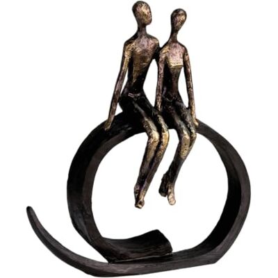 Casablanca modernes Design Casablanca dekoracyjna rzeźba figurka statuetka para z żywicy syntetycznej prezent urodzinowy kolor: czarny brąz wysokość 35 cm Casablanca modernes Design Casablanca dekoracyjna rzeźba figurka statuetka para z żywicy syntetycznej prezent urodzinowy kolor: czarny brąz wysokość 35 cm