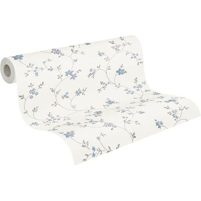 A.S. Création tapeta na fizelinie tapeta floralna z motywem kwiatów w kremie, szarości i niebieskim tapeta na fizelinie do różnych pomieszczeń Papier ścienny o wymiarach 10,05 m x 0,53 m A.S. Création tapeta na fizelinie tapeta floralna z motywem kwiatów w kremie, szarości i niebieskim tapeta na fizelinie do różnych pomieszczeń Papier ścienny o wymiarach 10,05 m x 0,53 m