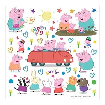 AG Design ADKS 3848 naklejka na ścianę do pokoju dziecięcego Peppa Pig, naklejka na ścianę dla chłopca dekoracja od 30 x 30 cm AG Design ADKS 3848 naklejka na ścianę do pokoju dziecięcego Peppa Pig, naklejka na ścianę dla chłopca dekoracja od 30 x 30 cm