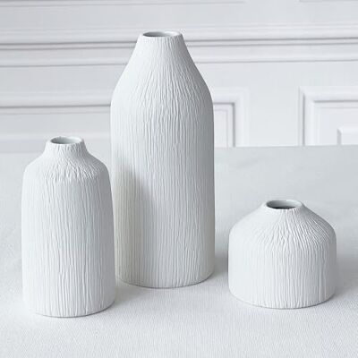 Kate Aspen ceramiczne wazony na kwiaty boho z białymi pączkami (zestaw 3 szt.) – wazon na kwiaty boho na trawę pampasową, eukaliptus, suche kwiaty i rośliny, dekoracja półki, dekoracja płaszcza, Kate Aspen ceramiczne wazony na kwiaty boho z białymi pączkami (zestaw 3 szt.) – wazon na kwiaty boho na trawę pampasową, eukaliptus, suche kwiaty i rośliny, dekoracja półki, dekoracja płaszcza,