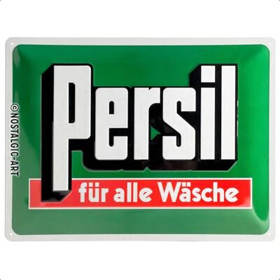 ART Tabliczka blaszana w stylu retro, 30 x 40 cm, Persil – do wszystkich ubrań – pomysł na prezent dla fanów nostalgii, z metalu, design vintage ART Tabliczka blaszana w stylu retro, 30 x 40 cm, Persil – do wszystkich ubrań – pomysł na prezent dla fanów nostalgii, z metalu, design vintage