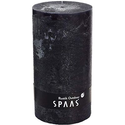 Spaas Rustic Unscented Pillar Candle 100/200 mm, 120 Hours, Black Spaas Rustic Unscented Pillar Candle 100/200 mm, 120 Hours, Black