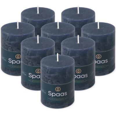 Spaas 8x Rustykalna świeca filarowa 70/95 mm 35h ciemnoniebieska Spaas 8x Rustykalna świeca filarowa 70/95 mm 35h ciemnoniebieska