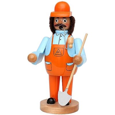 Dekohelden24 Zabawny ludzik na kadzidełka jako pracownik budowlany, ok. 20 cm, drewno Dekohelden24 Zabawny ludzik na kadzidełka jako pracownik budowlany, ok. 20 cm, drewno