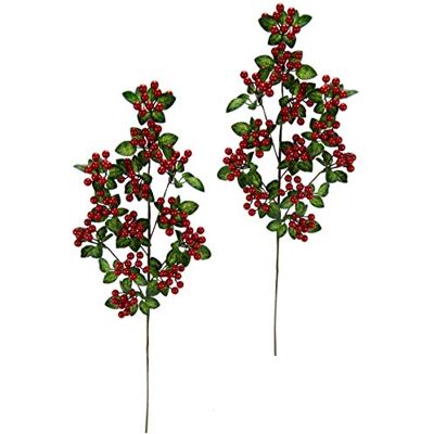 Flair Flower Sztuczna gałąź jagodowa, dekoracyjna gałąź z jagodami i liśćmi, zielona, czerwona, duża gałąź, sztuczne gałęzie do wazonu podłogowego, dekoracja bożonarodzeniowa, florystyka, sztuczne kwiaty, sztuczna Flair Flower Sztuczna gałąź jagodowa, dekoracyjna gałąź z jagodami i liśćmi, zielona, czerwona, duża gałąź, sztuczne gałęzie do wazonu podłogowego, dekoracja bożonarodzeniowa, florystyka, sztuczne kwiaty, sztuczna