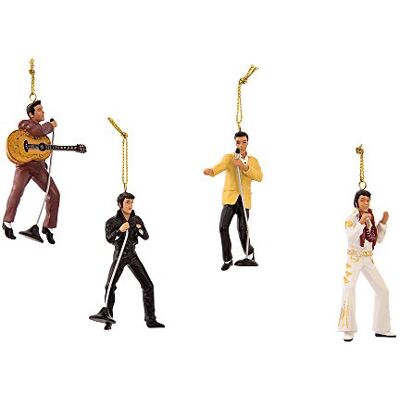 Zestaw ozdób Elvis Presley od Kurt S. Adler - 4 sztuki, 6,3cm Zestaw ozdób Elvis Presley od Kurt S. Adler - 4 sztuki, 6,3cm