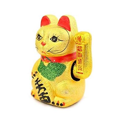 lachineuse Maneki Neko Gold z ruchomym ramieniem – statuetka japońskiego kota, talizman, figurka 17 cm z ruchomym ramieniem, motyw Kawaii, dekoracja złota, pomysł na prezent, japońska Azja, lachineuse Maneki Neko Gold z ruchomym ramieniem – statuetka japońskiego kota, talizman, figurka 17 cm z ruchomym ramieniem, motyw Kawaii, dekoracja złota, pomysł na prezent, japońska Azja,