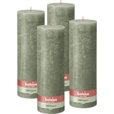bolsius Rustykalna świeca pieńkowa XXL – zielona – zestaw 4 sztuk – 30 x 10 cm – dekoracyjne świece domowe – długość palenia 200 godzin – bezzapachowa – naturalny wosk roślinny – bez oleju palmowego bolsius Rustykalna świeca pieńkowa XXL – zielona – zestaw 4 sztuk – 30 x 10 cm – dekoracyjne świece domowe – długość palenia 200 godzin – bezzapachowa – naturalny wosk roślinny – bez oleju palmowego
