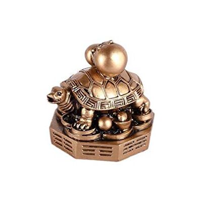 lachineuse Figurka żółwia Feng Shui – dekoracyjny żółw na Bagui – symbol trwałości, bogactwa, dobrobytu – ochrona domu i rodziny – 5 x 5 x 5,5 cm – azjatycka – kolor złoty lachineuse Figurka żółwia Feng Shui – dekoracyjny żółw na Bagui – symbol trwałości, bogactwa, dobrobytu – ochrona domu i rodziny – 5 x 5 x 5,5 cm – azjatycka – kolor złoty