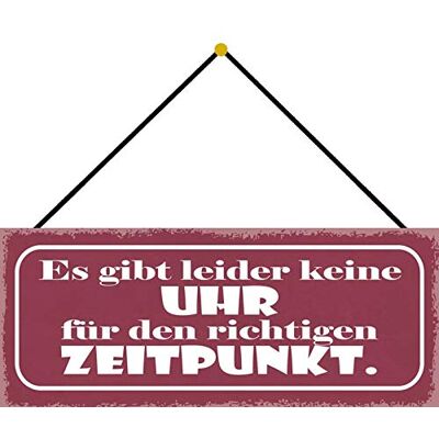 Schatzmix Zegar za odpowiednim czasem tabliczka metalowa 27 x 10 cm dekoracja ze sznurkiem blaszana tabliczka, blacha, wielokolorowa, 27 x 10 cm Schatzmix Zegar za odpowiednim czasem tabliczka metalowa 27 x 10 cm dekoracja ze sznurkiem blaszana tabliczka, blacha, wielokolorowa, 27 x 10 cm