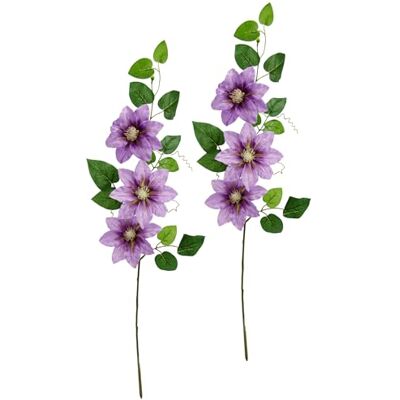 Flair Flower Sztuczne powojniki, gałązka, pojedynczy kwiat, łodyga, florystyka, sztuczne kwiaty, dodatek do sztucznych bukietów i bukietów kwiatowych, dekoracja kwiatowa, zestaw 2 szt Flair Flower Sztuczne powojniki, gałązka, pojedynczy kwiat, łodyga, florystyka, sztuczne kwiaty, dodatek do sztucznych bukietów i bukietów kwiatowych, dekoracja kwiatowa, zestaw 2 szt