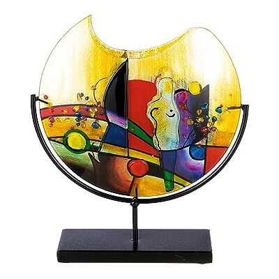 ART Dekoracyjny wazon ze szkła na metalowej podstawie – dekoracja salonu – prezent dla kobiet na urodziny Boże Narodzenie – wielokolorowy wysokość 38 cm ART Dekoracyjny wazon ze szkła na metalowej podstawie – dekoracja salonu – prezent dla kobiet na urodziny Boże Narodzenie – wielokolorowy wysokość 38 cm