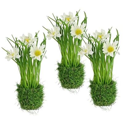 Flair Flower Sztuczne stokrotki w gnieździe trawy, 20 cm, zestaw 3 sztuk, sztuczne stokrotki, krzaki trawy, dekoracja wielkanocna, na Wielkanoc, wiosenne kwiaty, dekoracja wiosenna, gniazdo wielkanocne, trawa, Flair Flower Sztuczne stokrotki w gnieździe trawy, 20 cm, zestaw 3 sztuk, sztuczne stokrotki, krzaki trawy, dekoracja wielkanocna, na Wielkanoc, wiosenne kwiaty, dekoracja wiosenna, gniazdo wielkanocne, trawa,