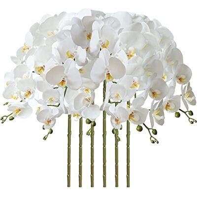 FagusHome Sztuczne kwiaty Phalaenopsis 81 cm, sztuczne kwiaty orchidei, łodygi, rośliny do dekoracji wnętrz, 6 szt FagusHome Sztuczne kwiaty Phalaenopsis 81 cm, sztuczne kwiaty orchidei, łodygi, rośliny do dekoracji wnętrz, 6 szt