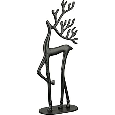Casablanca modernes Design Casablanca dekoracyjna figurka rzeźba renifer z aluminium czarna adwentowa dekoracja bożonarodzeniowa X XL wysokość 55 cm Casablanca modernes Design Casablanca dekoracyjna figurka rzeźba renifer z aluminium czarna adwentowa dekoracja bożonarodzeniowa X XL wysokość 55 cm