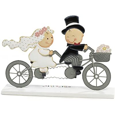 Mopec Figurka na ciasto na wesele na tandem metalowa, czarna, 5 x 24 x 17 cm Mopec Figurka na ciasto na wesele na tandem metalowa, czarna, 5 x 24 x 17 cm