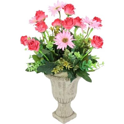 Flair Flower Sztuczne kwiaty, bukiet dzikiej róży w pucharze, 37 cm, sztuczna roślina, ozdoba na grób, sztuczny jedwabny kwiat, dekoracja ślubna, bukiet kwiatów, dekoracja stołu, dekoracja kwiatowa, dekoracja Flair Flower Sztuczne kwiaty, bukiet dzikiej róży w pucharze, 37 cm, sztuczna roślina, ozdoba na grób, sztuczny jedwabny kwiat, dekoracja ślubna, bukiet kwiatów, dekoracja stołu, dekoracja kwiatowa, dekoracja