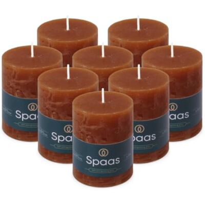 Spaas 8x Rustykalna świeca filarowa 70/95 mm 35h bordowa Spaas 8x Rustykalna świeca filarowa 70/95 mm 35h bordowa