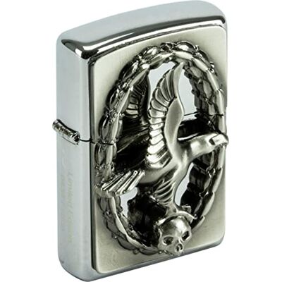 Zippo Zapalniczka Sztormowa, Eagle in Mirror, Połysk Chromowany, Emblemat, Wielokrotnego Użytku, Wiatroszczelny Design, Pudełko Prezentowe, Wyprodukowana w USA Zippo Zapalniczka Sztormowa, Eagle in Mirror, Połysk Chromowany, Emblemat, Wielokrotnego Użytku, Wiatroszczelny Design, Pudełko Prezentowe, Wyprodukowana w USA