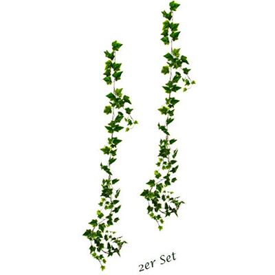Flair Flower Sztuczny mini bluszcz/girlanda, sztuczny bluszcz, wiszący, sztuczna roślina, krzak, zawieszka, dekoracja ścienna, sztuczne kwiaty, rośliny, rośliny wiszące, winorośl, 2 sztuki, 170 cm Flair Flower Sztuczny mini bluszcz/girlanda, sztuczny bluszcz, wiszący, sztuczna roślina, krzak, zawieszka, dekoracja ścienna, sztuczne kwiaty, rośliny, rośliny wiszące, winorośl, 2 sztuki, 170 cm
