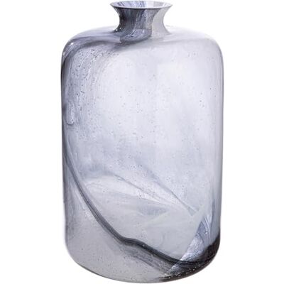 GILDE Wazon z kołnierzem Fumo ze szkła – wysokość 32 cm x Ø 20 cm – czarno-biały – wazon dekoracyjny GILDE Wazon z kołnierzem Fumo ze szkła – wysokość 32 cm x Ø 20 cm – czarno-biały – wazon dekoracyjny