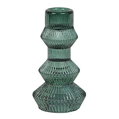 Talking Tables Sage Green szklany świecznik Prążkowany 3-poziomowy stojak na świece stożkowe na świąteczne dekoracje stołu, wystrój domu, akcesoria, kolacja wewnątrz lub na zewnątrz, urodziny, ślub Talking Tables Sage Green szklany świecznik Prążkowany 3-poziomowy stojak na świece stożkowe na świąteczne dekoracje stołu, wystrój domu, akcesoria, kolacja wewnątrz lub na zewnątrz, urodziny, ślub