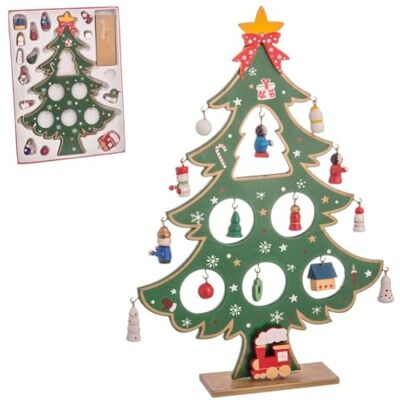 BigBuy Christmas Ozdoba Świąteczna Wielobarwny Drewno MDF Drzewo świąteczne 26 cm BigBuy Christmas Ozdoba Świąteczna Wielobarwny Drewno MDF Drzewo świąteczne 26 cm