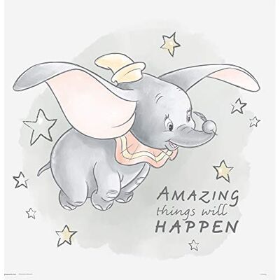 Grupo Erik Print Disney Dumbo, szary, 30 x 30 cm Grupo Erik Print Disney Dumbo, szary, 30 x 30 cm