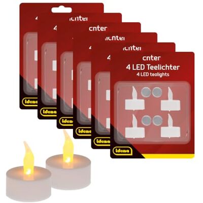 IDENA 10124218 - Zestaw 24 świec LED - Bezpieczny, Realistyczny Efekt Migotania, Na Wesela i Imprezy IDENA 10124218 - Zestaw 24 świec LED - Bezpieczny, Realistyczny Efekt Migotania, Na Wesela i Imprezy