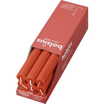 bolsius Rustykalne świece – pomarańczowe – 9 sztuk – 27 x 2,3 cm – długość palenia 13 godzin – bezzapachowe – zawierają naturalny wosk roślinny – bez oleju palmowego bolsius Rustykalne świece – pomarańczowe – 9 sztuk – 27 x 2,3 cm – długość palenia 13 godzin – bezzapachowe – zawierają naturalny wosk roślinny – bez oleju palmowego