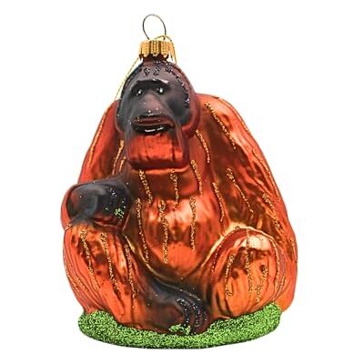 Dekohelden24 Lauschaer Ozdoby choinkowe – bombki choinkowe Lauscha, szklane bombki, ornament szklany orangutan, szklana zawieszka jako małpa w kolorze pomarańczowo-brązowym, z Lauscha, dł./szer./wys Dekohelden24 Lauschaer Ozdoby choinkowe – bombki choinkowe Lauscha, szklane bombki, ornament szklany orangutan, szklana zawieszka jako małpa w kolorze pomarańczowo-brązowym, z Lauscha, dł./szer./wys