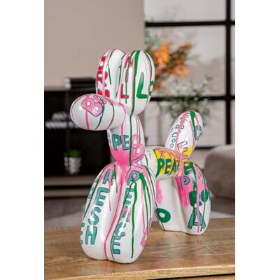 Casablanca modernes Design Casablanca figurka Pallone, żywica syntetyczna, pies balonowy, błyszczący, wielokolorowy, 40 x 41 x 13 cm Casablanca modernes Design Casablanca figurka Pallone, żywica syntetyczna, pies balonowy, błyszczący, wielokolorowy, 40 x 41 x 13 cm