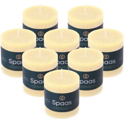Spaas 8x Rustykalna świeca filarowa 70/70 mm 25h kość słoniowa Spaas 8x Rustykalna świeca filarowa 70/70 mm 25h kość słoniowa
