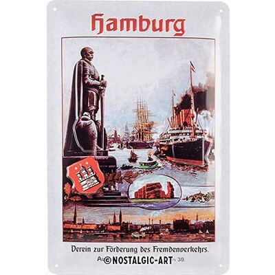 ART Retro blaszana tabliczka w stylu Hamburg promocja ruchu zewnętrznego – pamiątka i pomysł na prezent, z metalu, dekoracja w stylu vintage, 20 x 30 cm ART Retro blaszana tabliczka w stylu Hamburg promocja ruchu zewnętrznego – pamiątka i pomysł na prezent, z metalu, dekoracja w stylu vintage, 20 x 30 cm