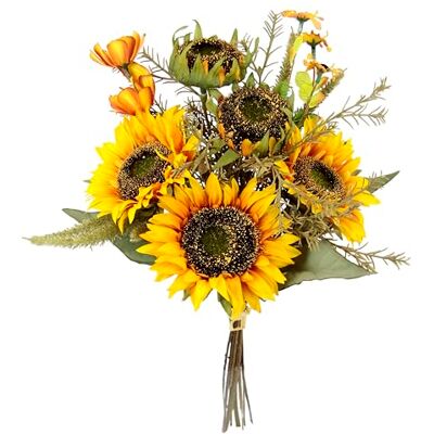 Flair Flower Bukiet sztucznych słoneczników, 43 cm, bukiet, jedwabne kwiaty, dekoracyjne kwiaty, bukiet na wesele, do domu, jesienna dekoracja, bukiet słoneczników, dekoracja stołu, jak prawdziwe Flair Flower Bukiet sztucznych słoneczników, 43 cm, bukiet, jedwabne kwiaty, dekoracyjne kwiaty, bukiet na wesele, do domu, jesienna dekoracja, bukiet słoneczników, dekoracja stołu, jak prawdziwe