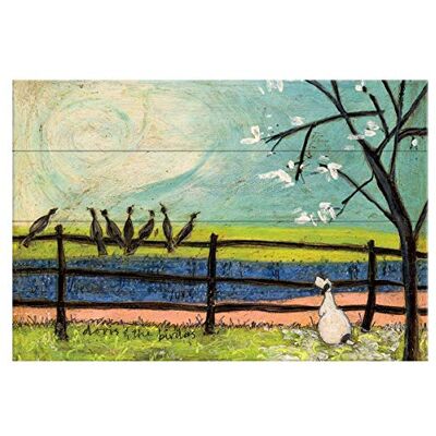 Pyramid The Art Group Sam Toft Doris and The Birdies druk drewna 40 x 59 cm, wielokolorowy, 40 x 59 x 1,3 cm Pyramid The Art Group Sam Toft Doris and The Birdies druk drewna 40 x 59 cm, wielokolorowy, 40 x 59 x 1,3 cm