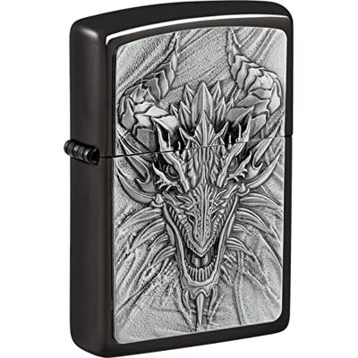 Zippo Zapalniczka Sztormowa Metal Dragon, High Polish Black, Emblemat, Wielokrotnego Użytku, Wiatroszczelna Konstrukcja, Pudełko Prezentowe, Wyprodukowana w USA Zippo Zapalniczka Sztormowa Metal Dragon, High Polish Black, Emblemat, Wielokrotnego Użytku, Wiatroszczelna Konstrukcja, Pudełko Prezentowe, Wyprodukowana w USA